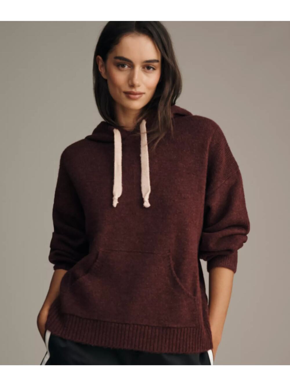 NWT Anthropologie Daily Practice Huddle Up Pop Cord Hoodie | Plum | Size M